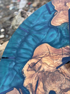 Handcrafted Epoxy Resin & Live Edge Wood Wall Clock