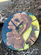 Handcrafted Epoxy Resin & Live Edge Wood Wall Clock