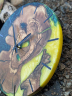 Handcrafted Epoxy Resin & Live Edge Wood Wall Clock