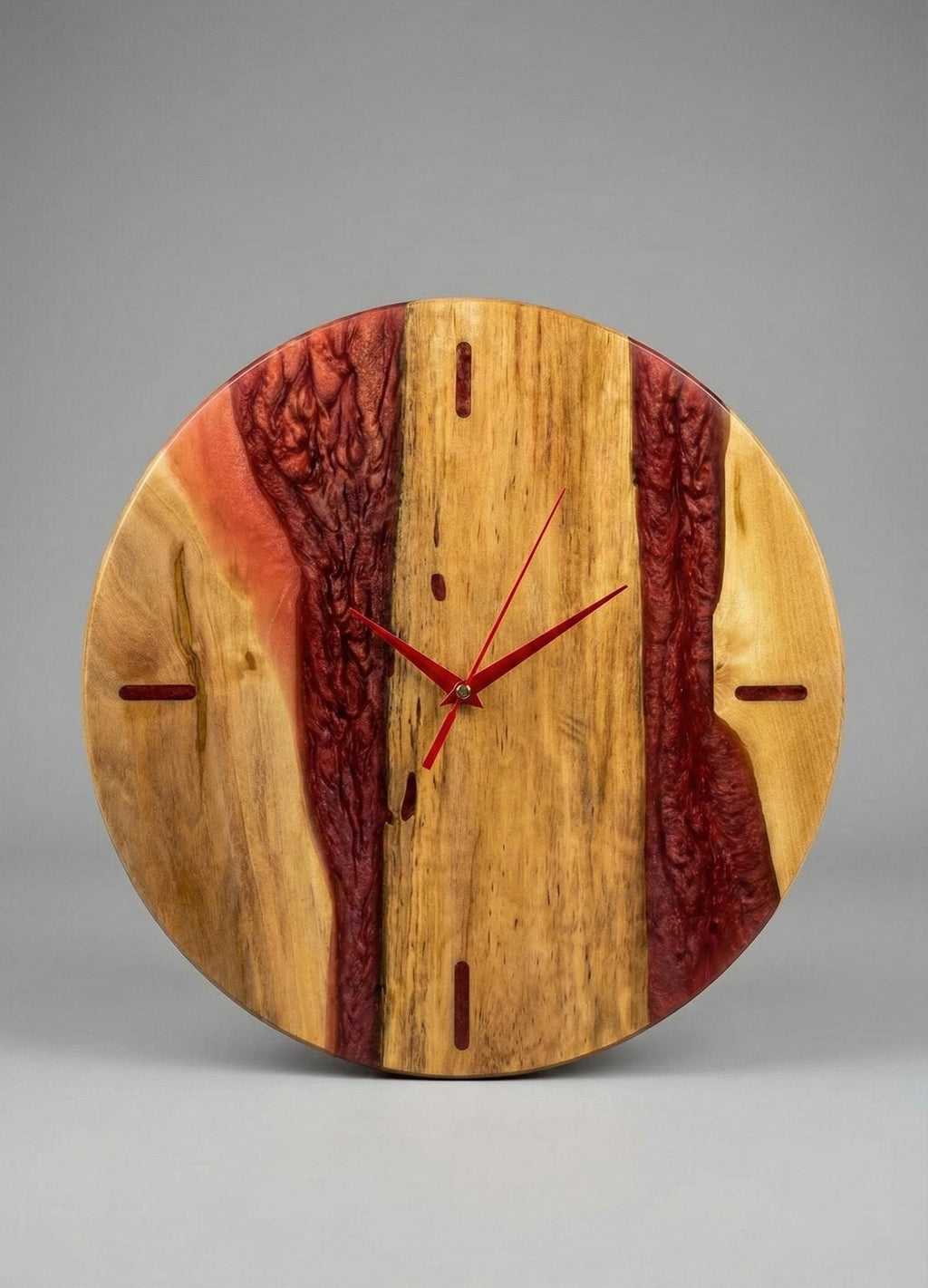 Handmade Walnut Wood Wall Clock – Rustic Modern Home Decor