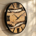 Handmade Olive Wood Live Edge Wall Clock, Rustic Home Decor