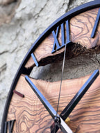 Handcrafted Olive Wood Wall Clock: Natural Grain, Silent Quartz Movement