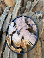 Handmade Olive Wood Wall Clock | Large Custom Live Edge Timepiece | Modern Farmhouse Decor