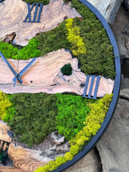 Moss Wall Clock | Olive Wood & Preserved Moss | Handmade Nature Decor | Rustic Boho Gift