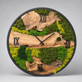 Moss Wall Clock | Olive Wood & Preserved Moss | Handmade Nature Decor | Rustic Boho Gift