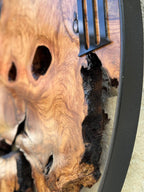Live Edge Olive Wood Wall Clock: Rustic Handcrafted Silent Natural Grain Decor