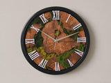 Care and installation instructions for the preserved moss olive wood clock