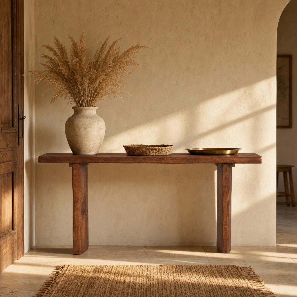 Size and dimension guide for the cedar console table