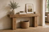 Close-up of reclaimed solid wood grain showing natural knots and character