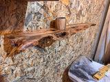 Floating shelf in a kitchen setting