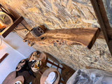 Olive wood shelf with plants