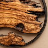 Side profile revealing the live edge depth and wood thickness