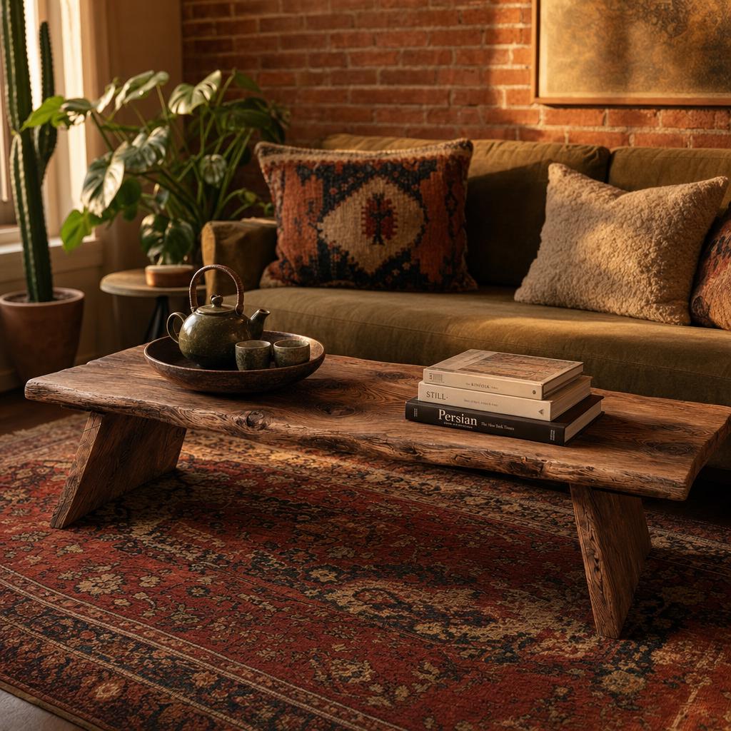 Size and dimension chart for the rustic low cedar coffee table