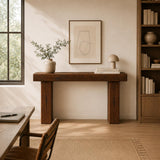 Detail of the joinery and handmade craftsmanship on the console edge