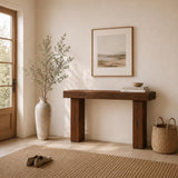 Size chart showing width, depth and height measurements for the hallway table