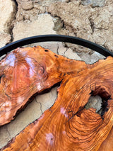 Organic modern olive wood wall sculpture showing natural grain detail