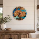 Large coastal wall clock in an interior