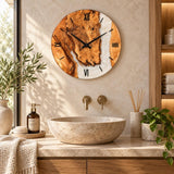Pearl resin clock styled in a modern room