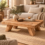 Handmade centre table seen from an angle