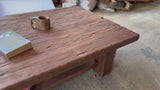 Cedar coffee table surface and edge, workshop