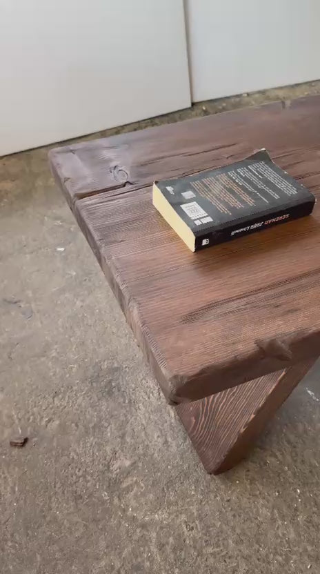 Cedar coffee table in the workshop